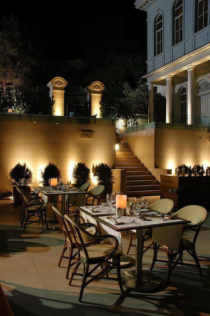 Dining outside on the terrace
