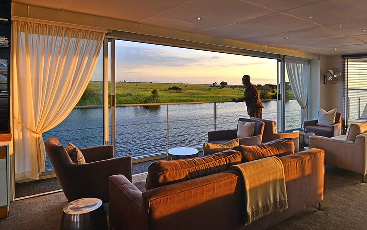 Zambezi Queen lounge with nature view