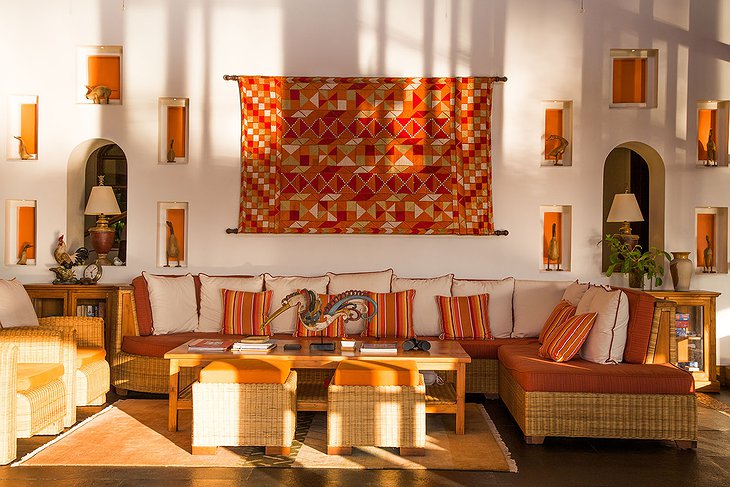 Summertime villa in Goa sunlit lounge