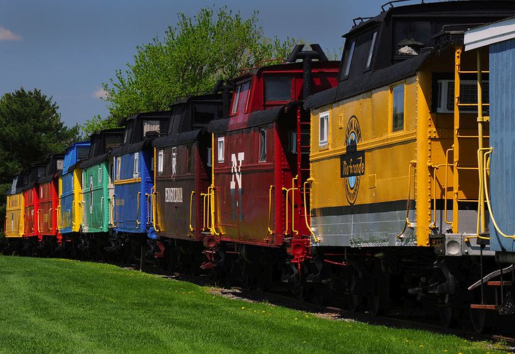 Red Caboose Motel Colorful Trains