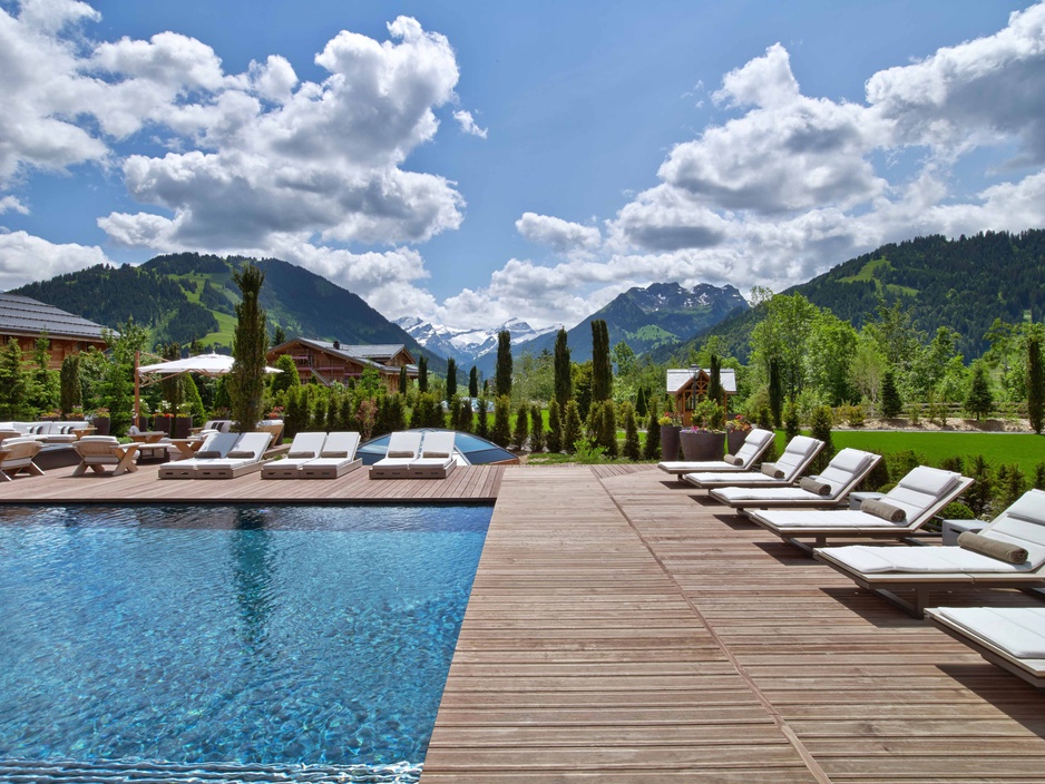 Alpina Gstaad Outdoor Pool with Alps Views