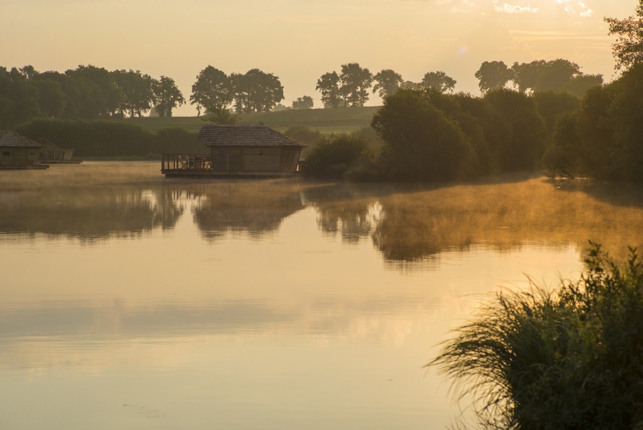 Floating Village in the mist