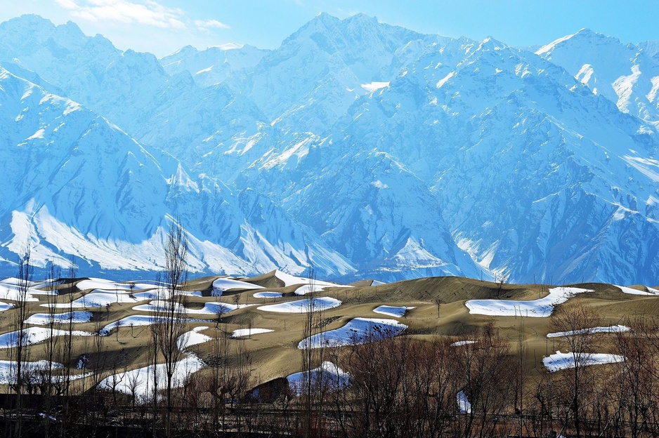 Skardu Valley Desert Snowy Sand Dunes