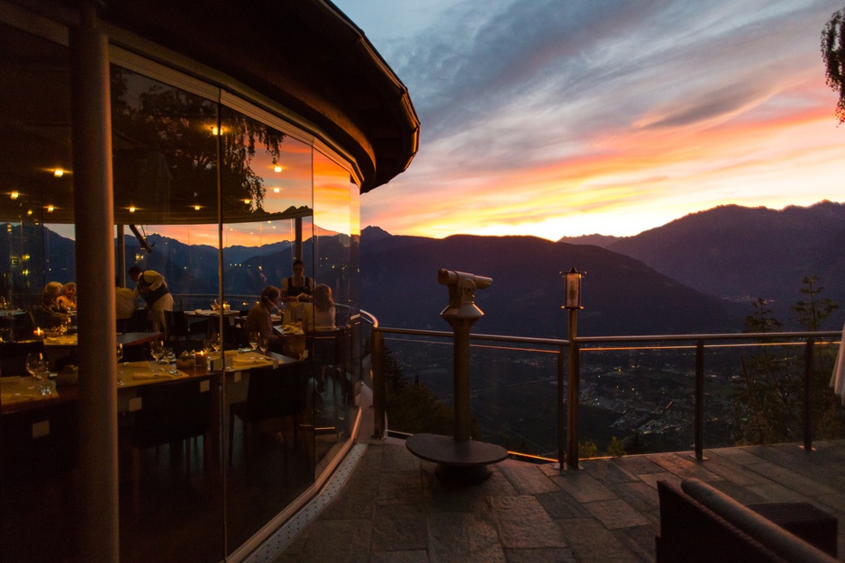 Sunset at the panorama restaurant