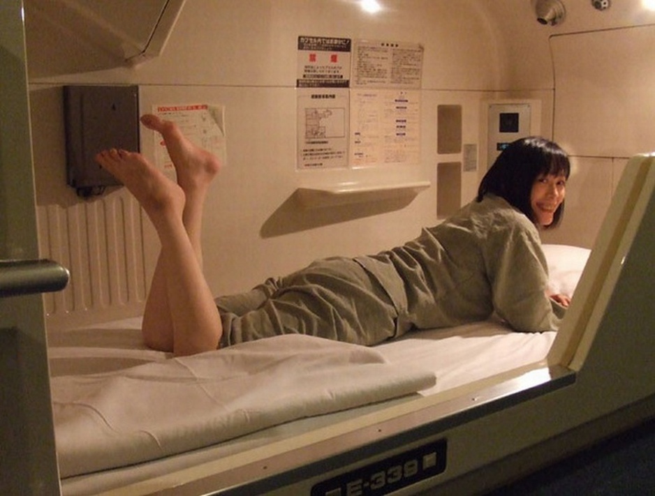 Japanese girl in the capsule