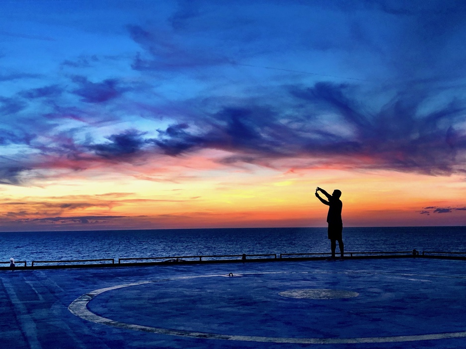 Frying Pan Tower Helipad Sunset