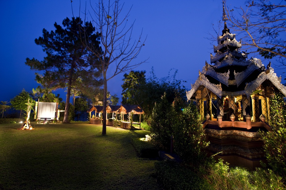 Northern Thai Sala at night