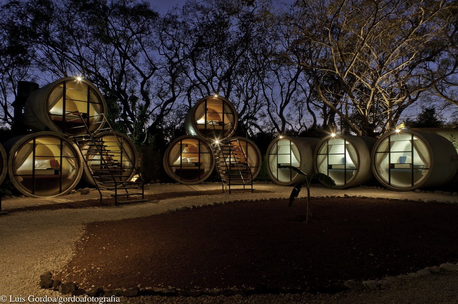 Concrete tube hotel