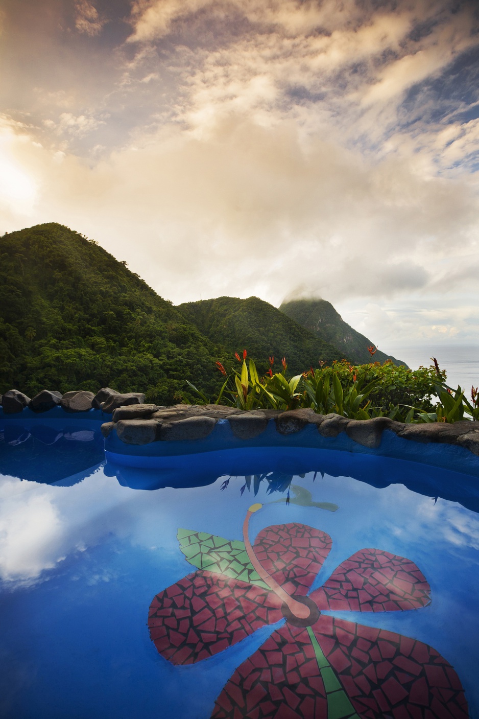 Ladera Resort pool with mountain views