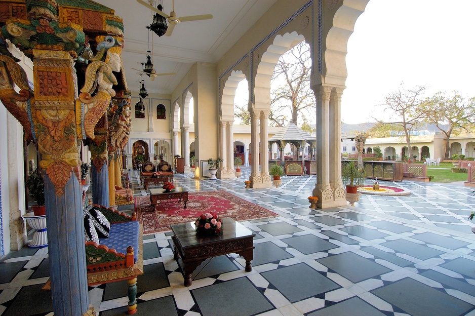 The Raj Palace courtyard