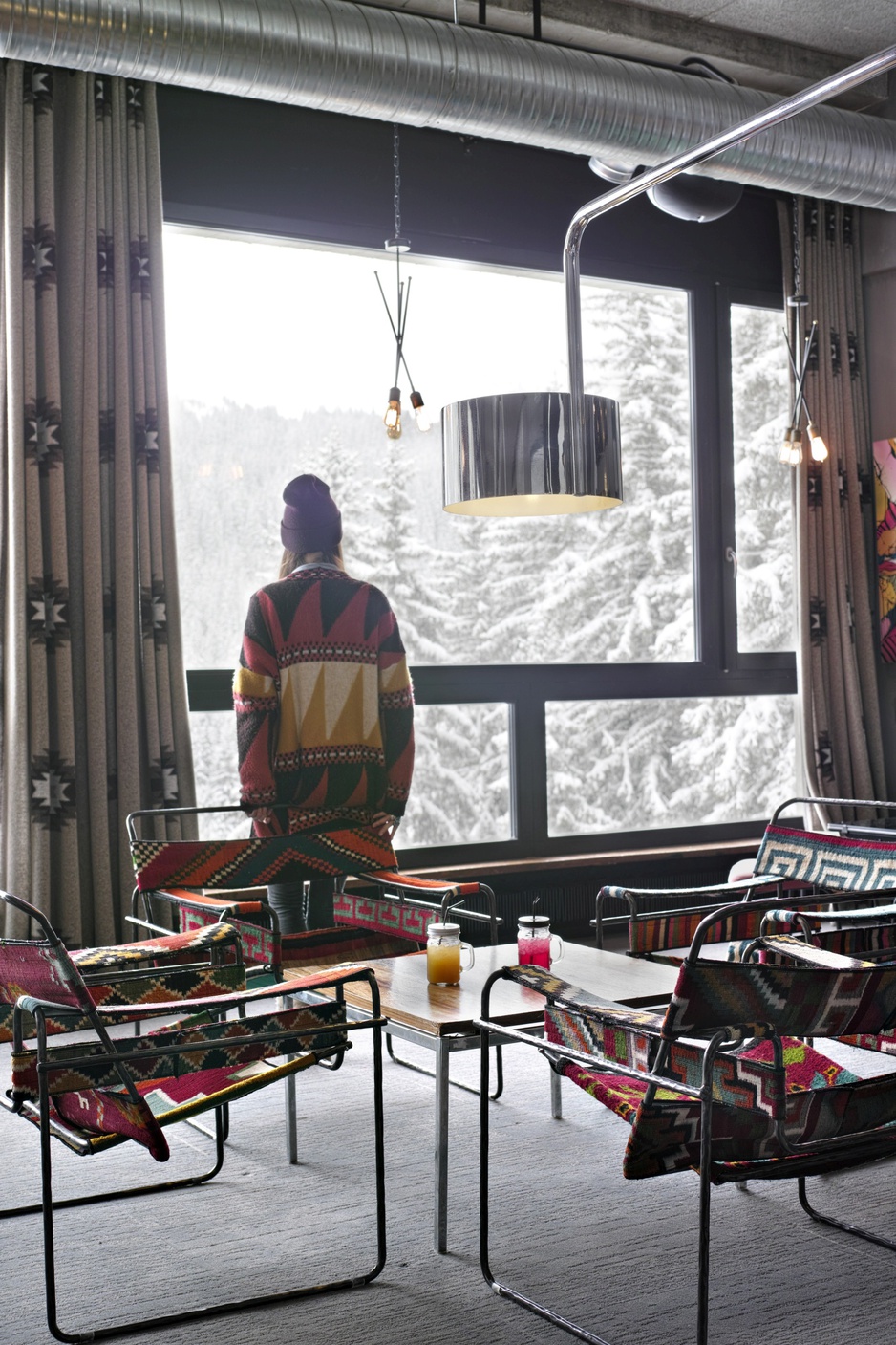 Totem Flaine Hotel window to the slopes