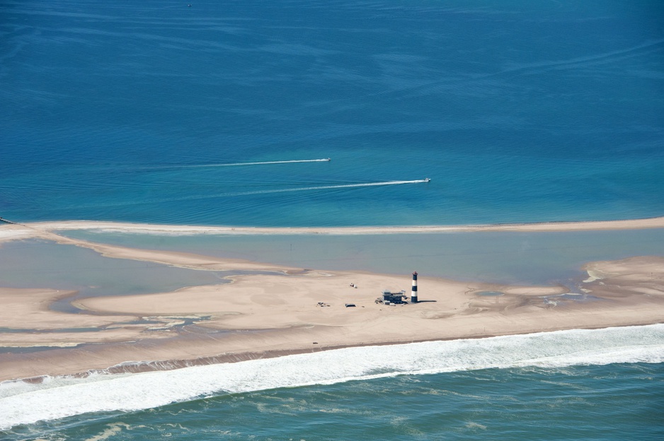 Aerial view of the Pelican Point Lodge in Walvis Bay in Namibia