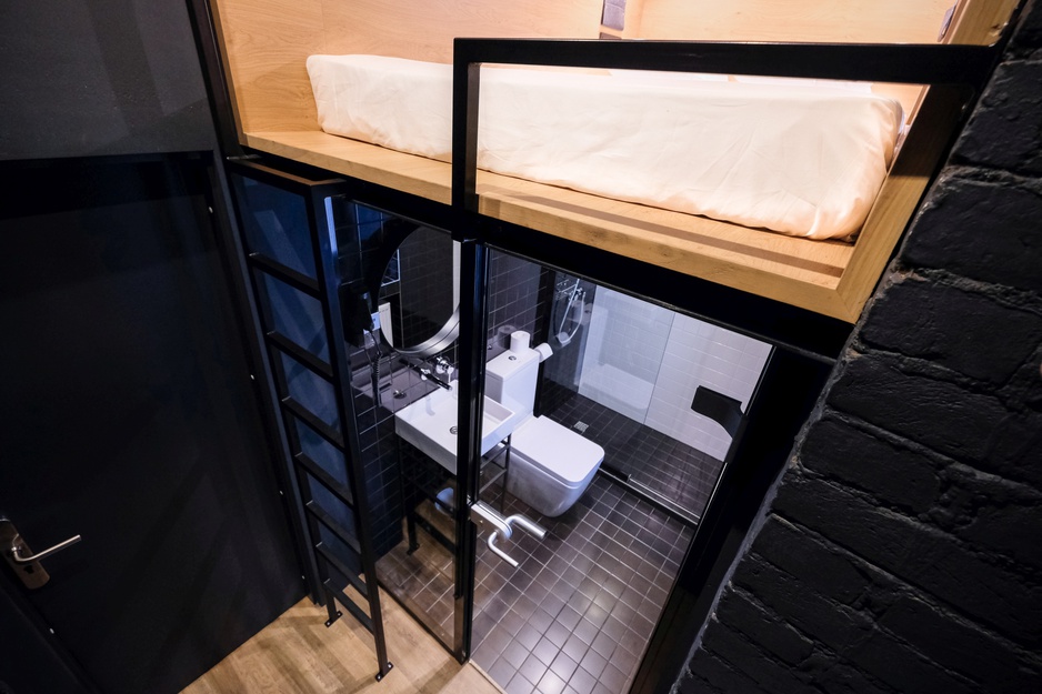 inBox Capsule Hotel double box with bathroom