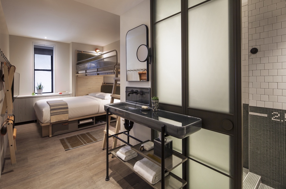 Moxy Times Square Hotel Queen Twin Loft Room