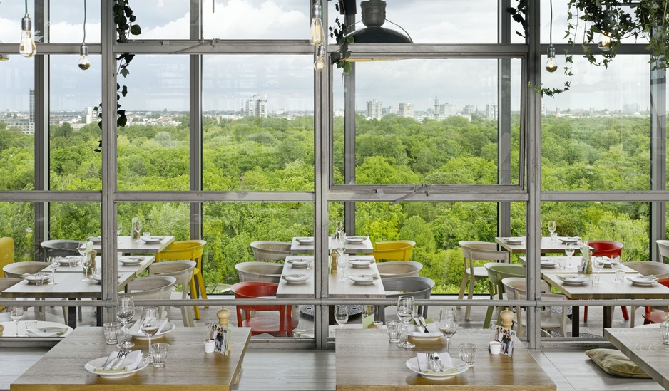 25Hours Bikini Hotel Berlin Neni restaurant panoramic views on Tiergarten