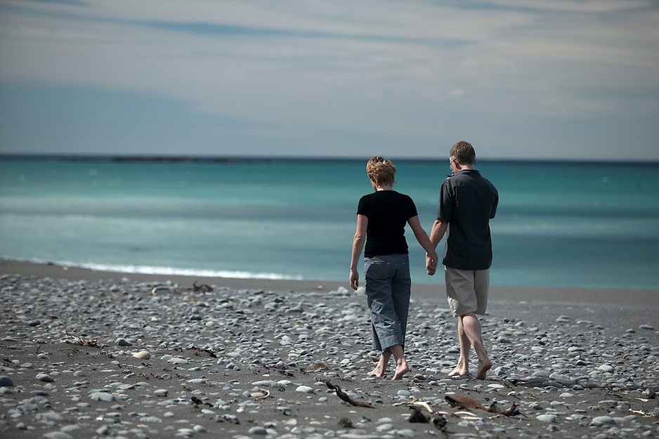 Walking on the beach of Kaikoura