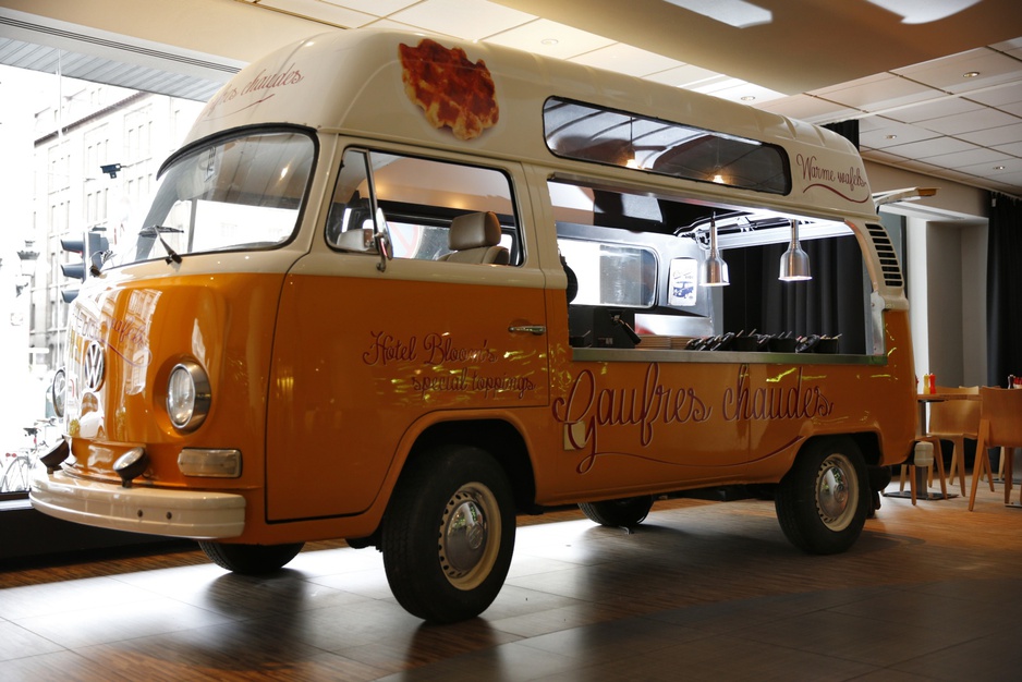 Orange VW Bus at Hotel BLOOM!