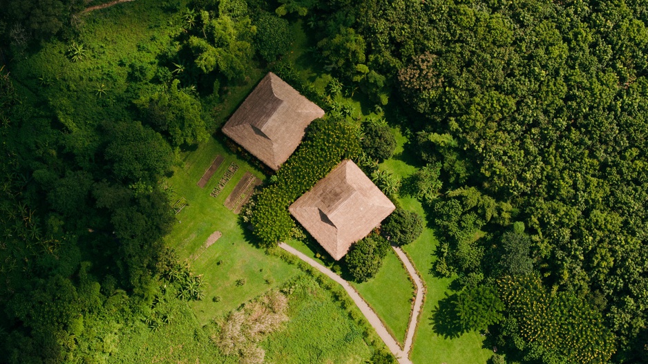 Lisu Lodge Bamboo Houses Aerial