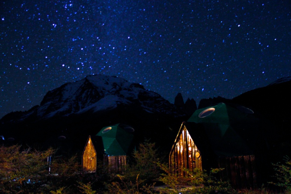 EcoCamp Standard Domes in the starry night