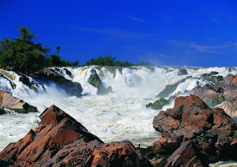 Mekong river waterfall