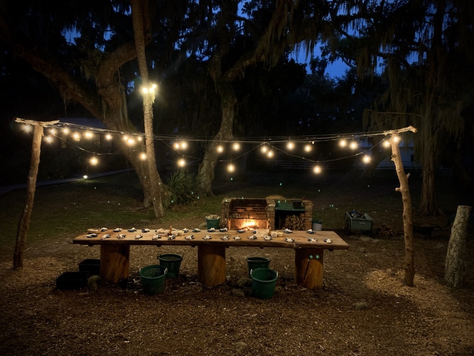 Little St. Simons Island Lodge Oyster Roast Table