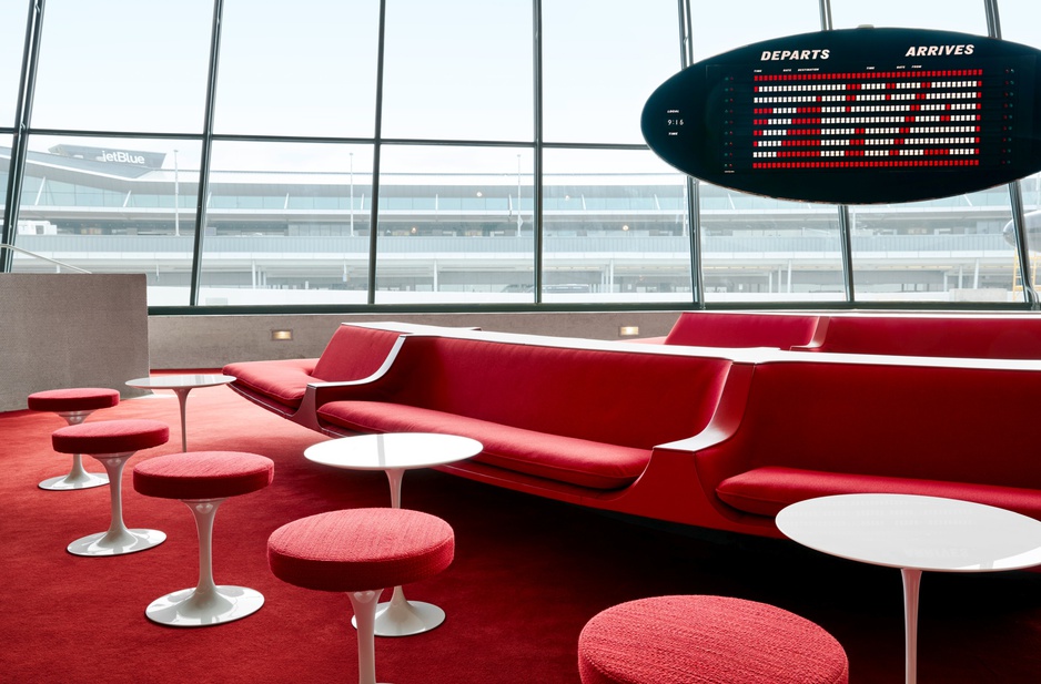 TWA Hotel Retro Furniture And Original Flight Timetable