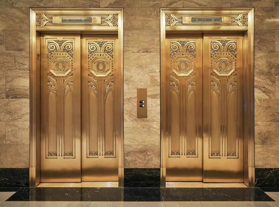 Pendry Chicago Gold Plated Elevators