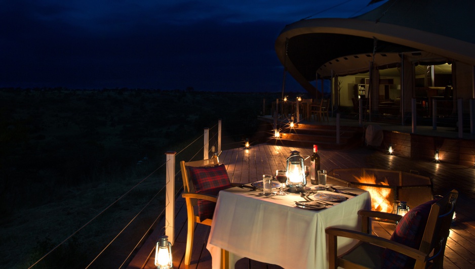 Mahali Mzuri romantic dinner on the terrace