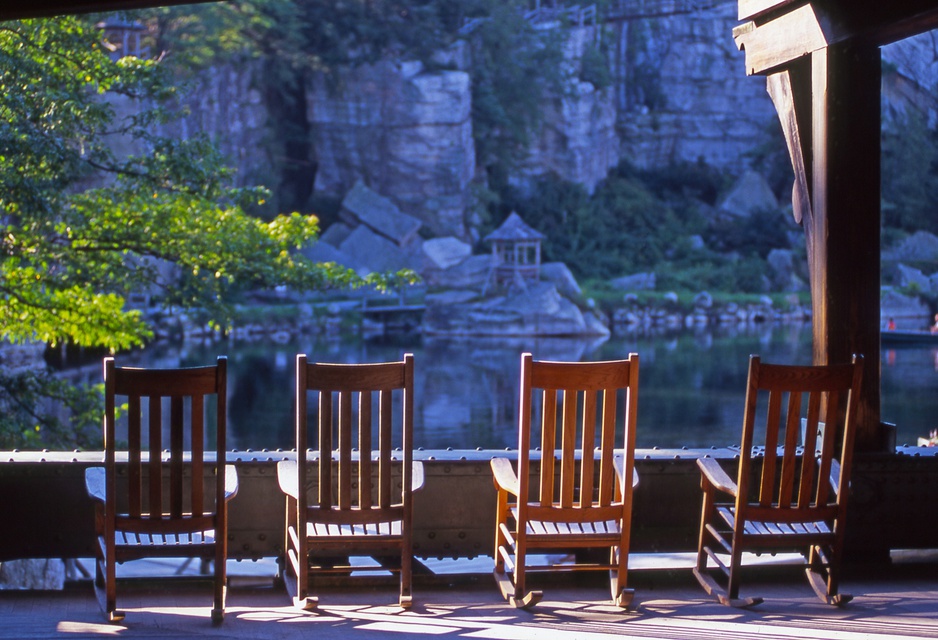 Rocking Chairs Porch at Lake Mohonk