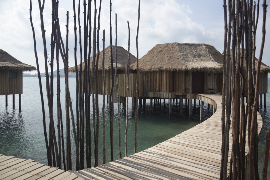 Early morning behind 2 bed over water villas