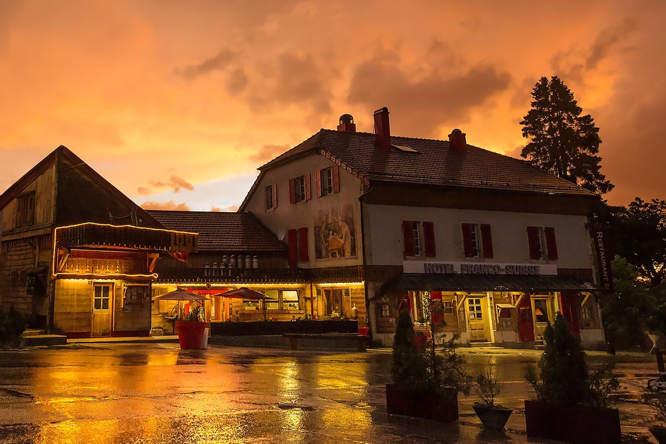 Hotel Arbez during sunset