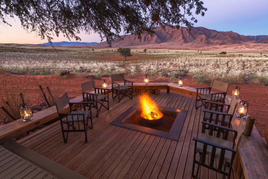 Wolwedans Dunes Lodge outdoor fireplace