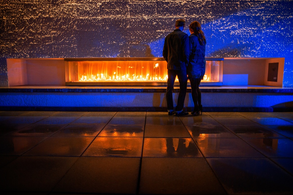 Romantic couple at the Frolik rooftop terrace