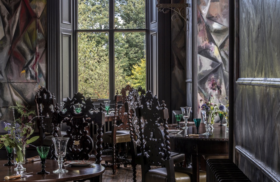 The Clunie Dining Room The Fife Arms, Braemar, The Clunie River Mural by Guillermo Kuitca