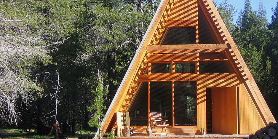 Two-storey wooden cabin