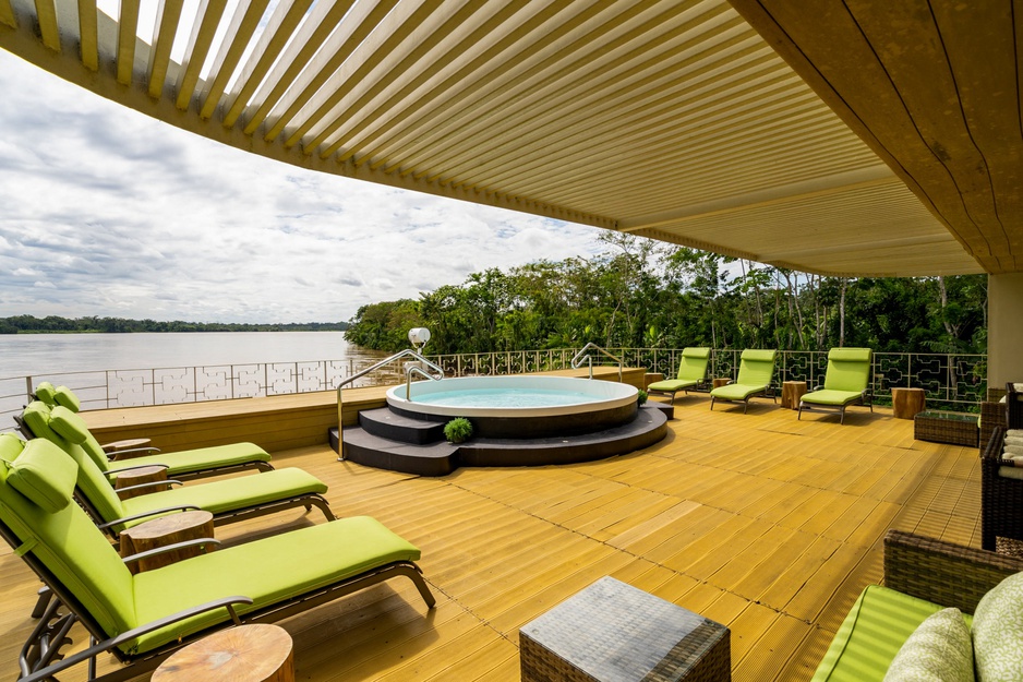 Delfin Amazon Cruises Top Deck With Hot Tub