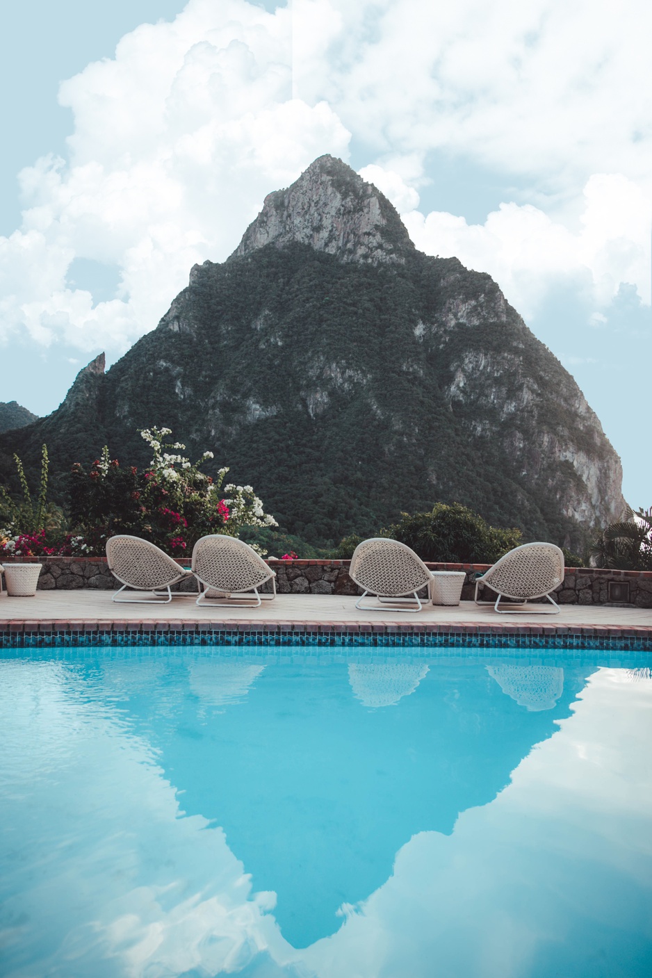 Stonefield Villa Resort Pool Piton Mountain View