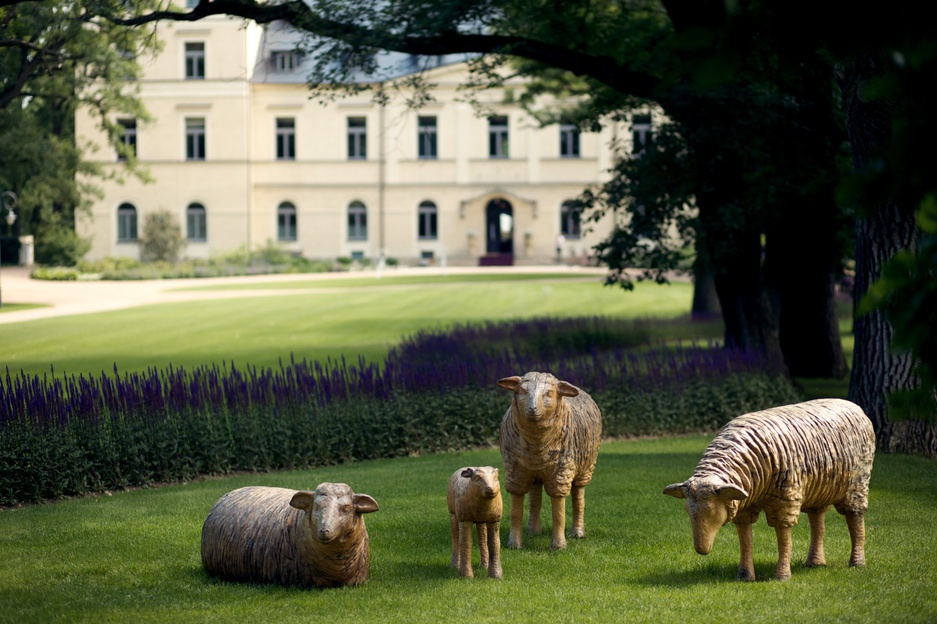 Chateau Mcely with wooden animals