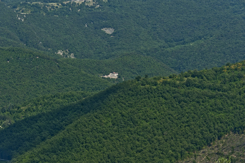 Eremito building in the Umbrian parkland