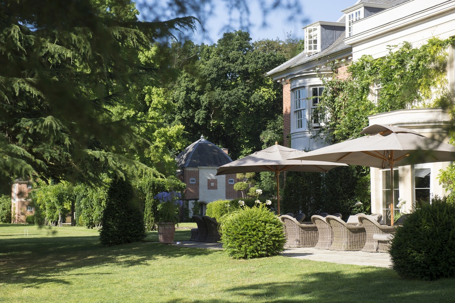 Lime Wood Hotel courtyard terrace