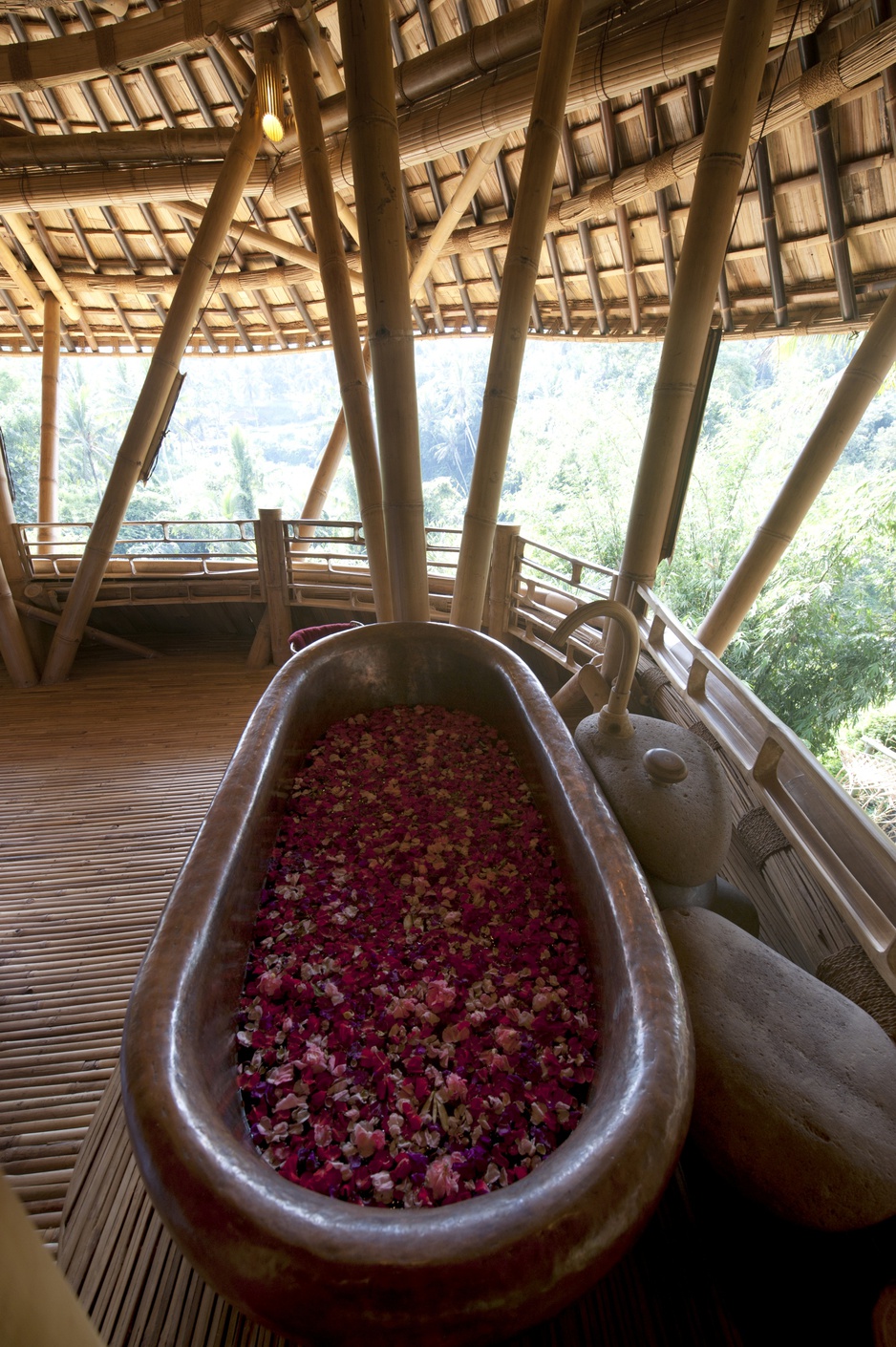 Copper Bathtub Filled With Flowers