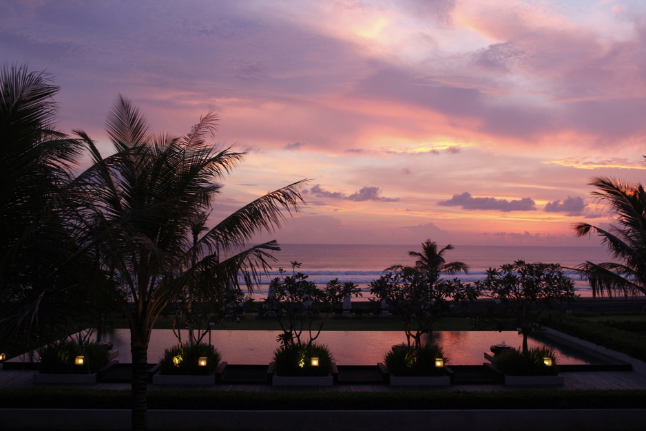 Alila Villas Soori pool at night