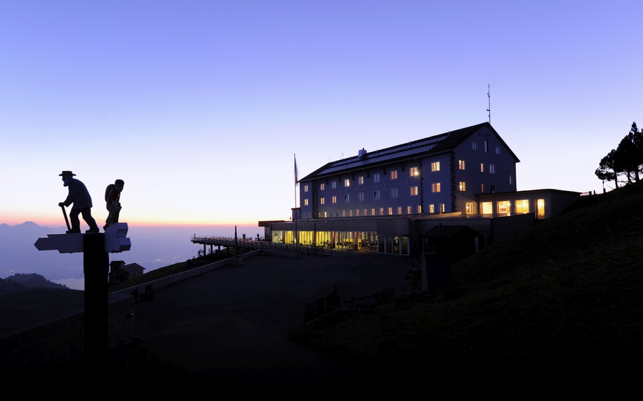 Rigi-Kulm Hotel at night