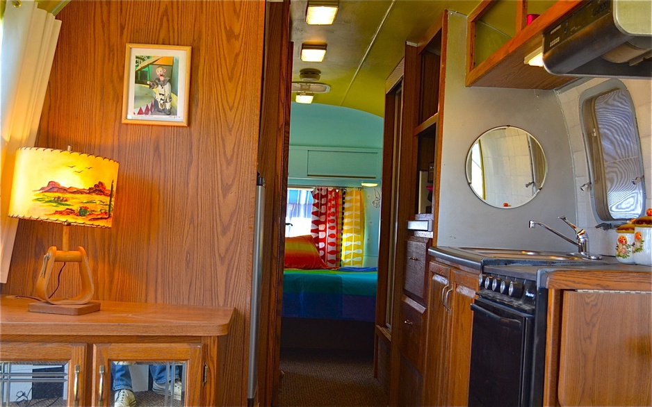 Blue Stripe Airstream interior