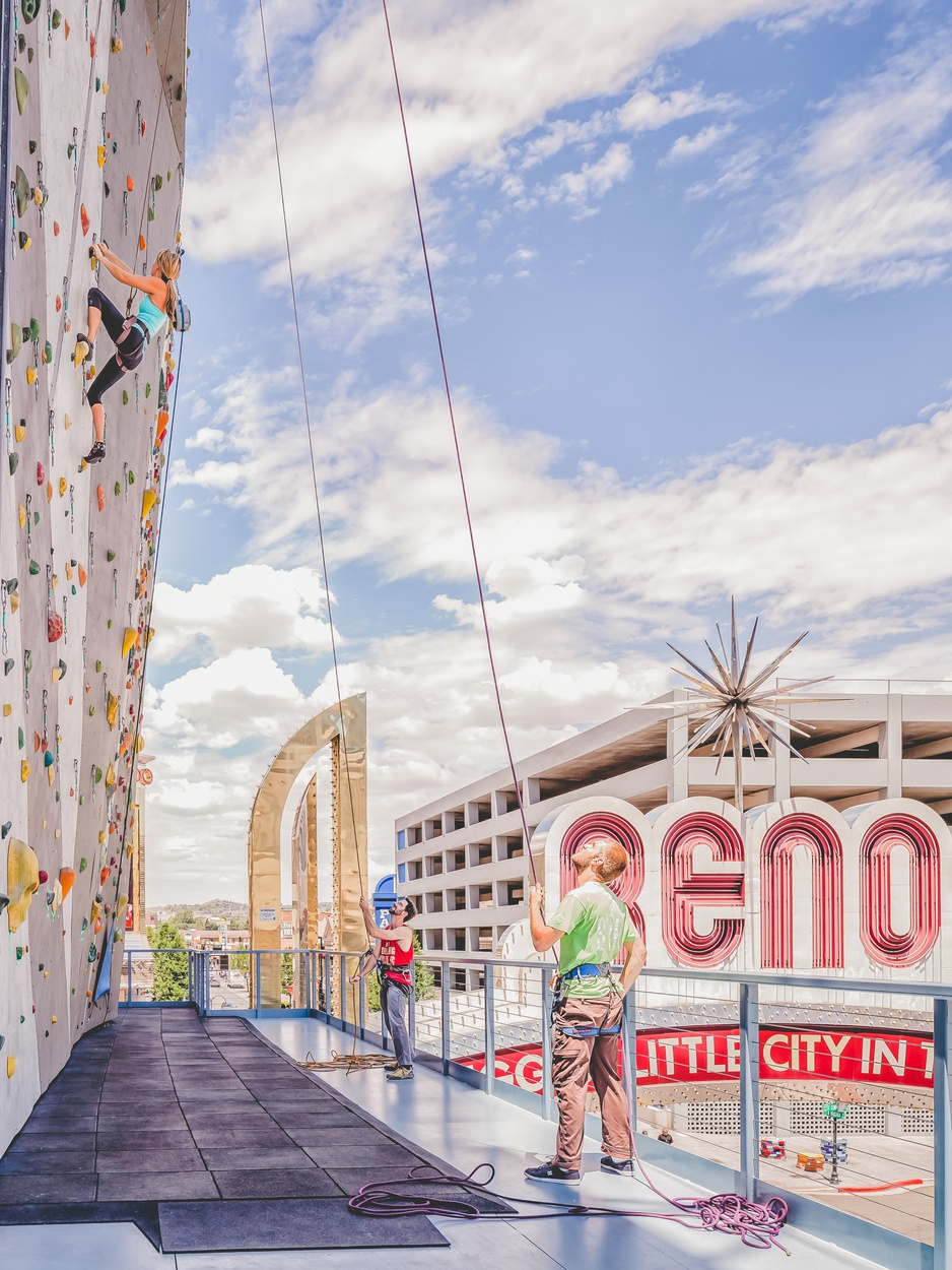 Whitney Peak Hotel climbing wall