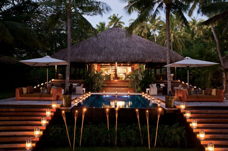 The Main Bure Pavilion At Dolphin Island In The Evening