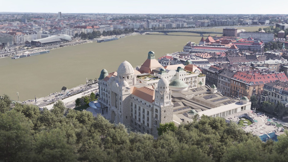 Gellert Hotel Renovation Spa Aerial