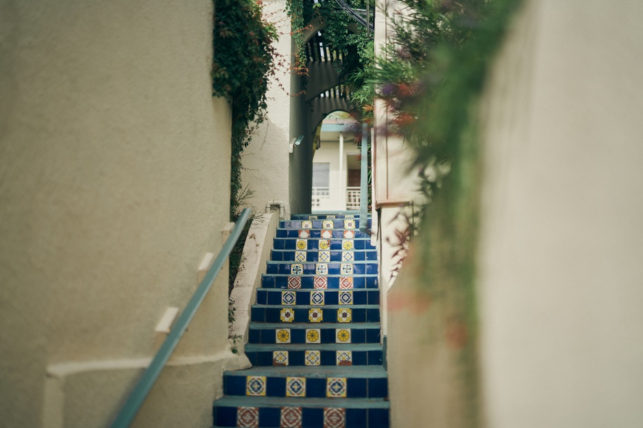 Austin Motel Tiled Staircase