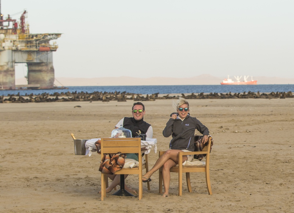 Couple enjoying outdoors at the Wolvis Bay