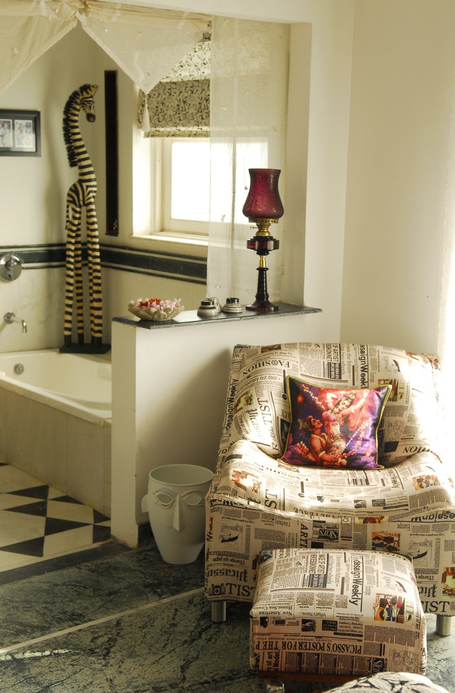 Bathroom with sofa